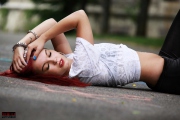 Beauty lying on Street - Street Photography